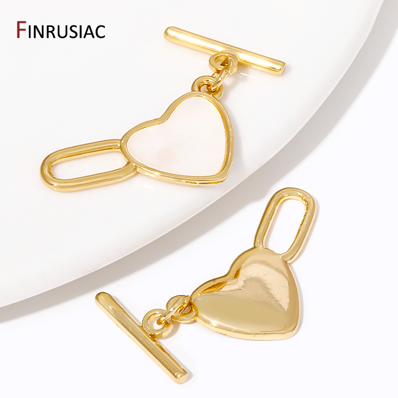 Toggle Clasp Gold - 18K Gold Plated Brass Heart OT