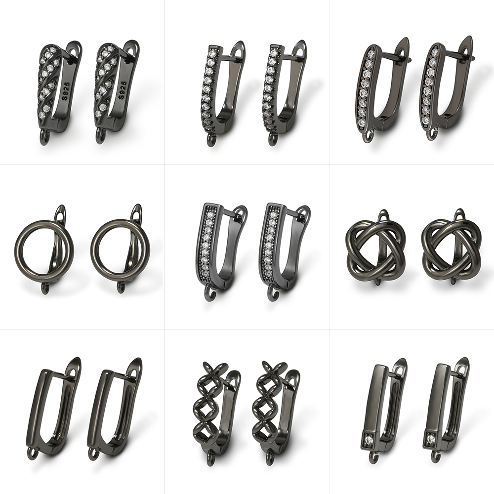 Jewelry Making Hardware - YANASI 1 Pair Gun Black Brass