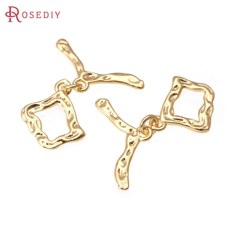 Toggle Clasp Gold - 18K Gold Color Brass Square Shape