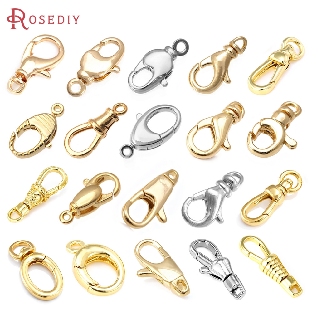 Jewelry Making Metal Supplies - 18K Gold Color Brass Rotatable Lobster
