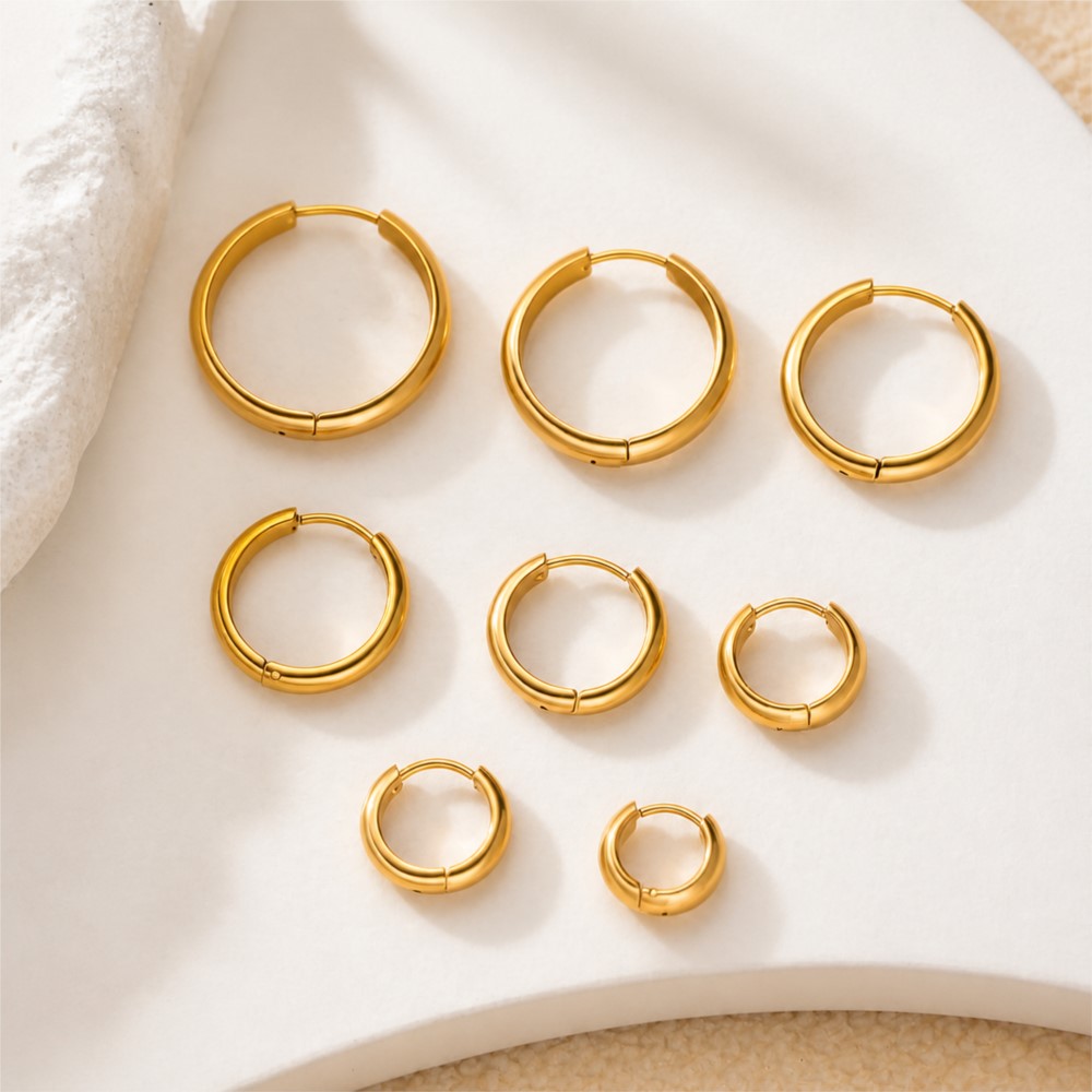 4Pcs Stainless Steel Round Hoo - Jewelry Making Hoops recension och pris