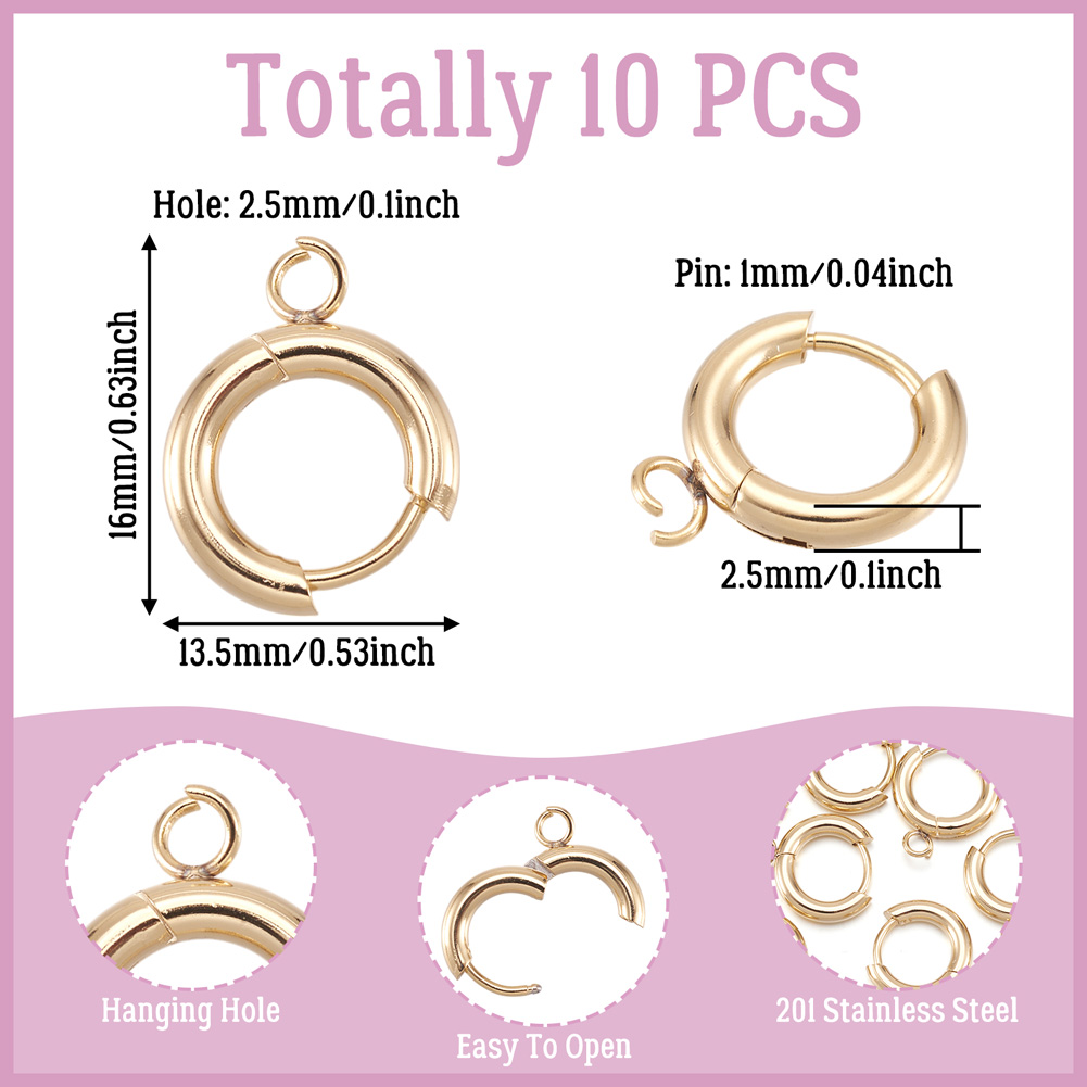 10pcs 201 Stainless Steel Hugg - Jewelry Making Loops recension och pris