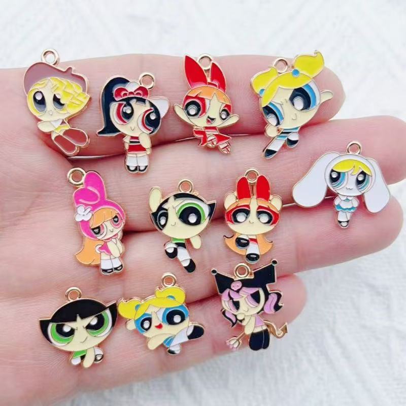 10pcs Alloy Oil-Dripping Carto - Jewelry Making Accessories recension och pris