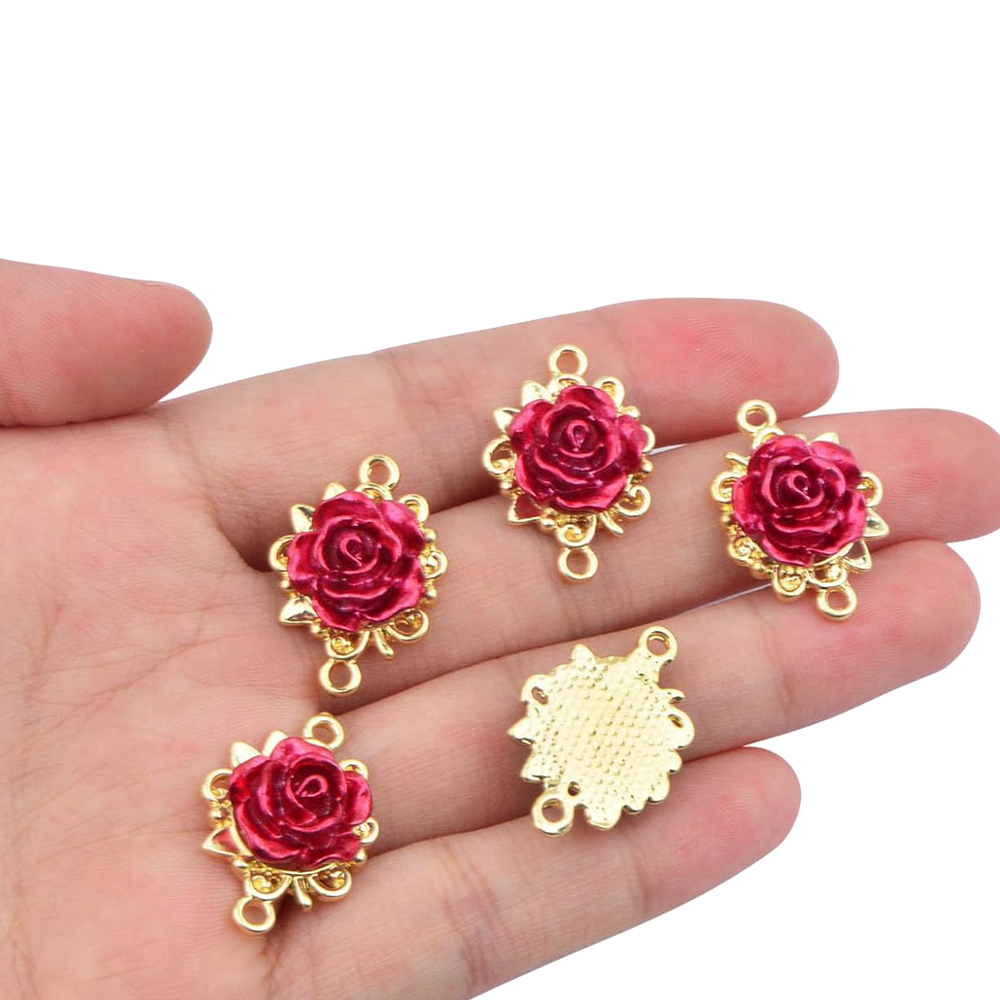 5/10pcs Rose Charms 3D Rose Fl - Jewelry Making Loops recension och pris