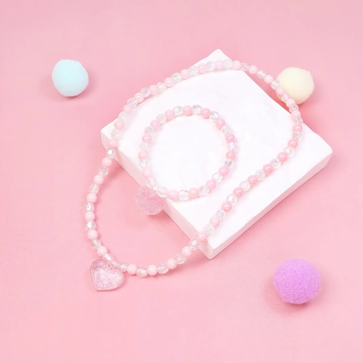 Pink Sparkle Heart Beaded Jewe - Jewelry Making Kits For Girls recension och pris