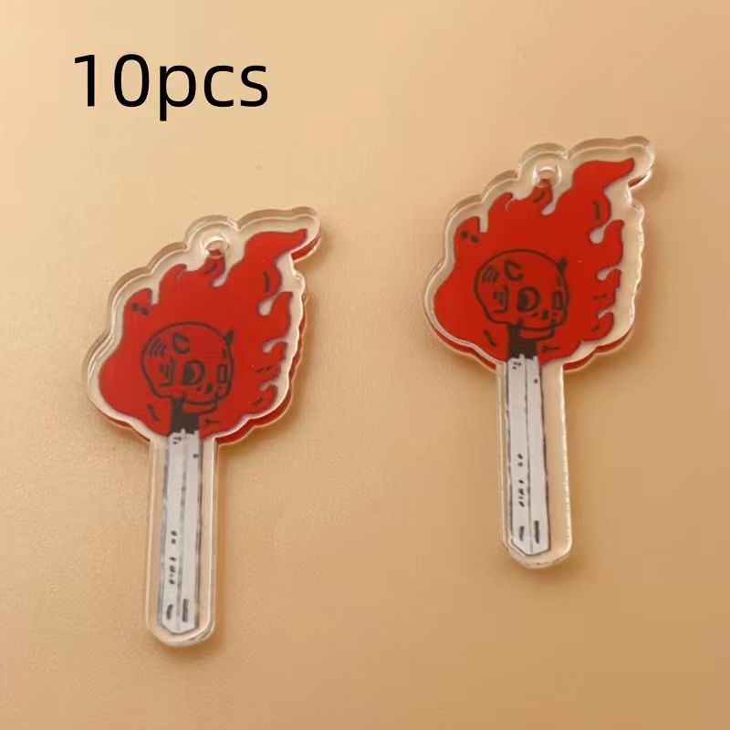 10pcs acrylic skull pendant, D - Jewelry Making Accessories recension och pris