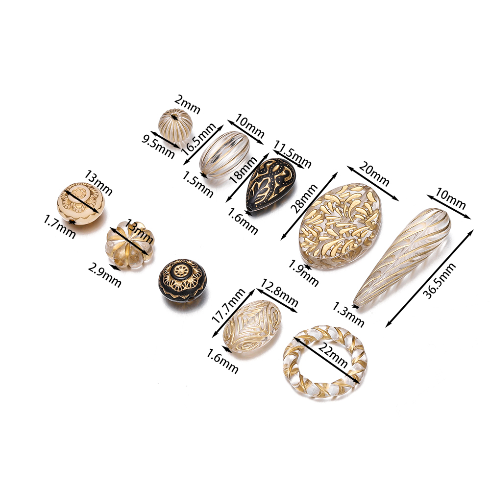 20Pcs Exquisite Acrylic Gold C - Jewelry Making Drawing recension och pris