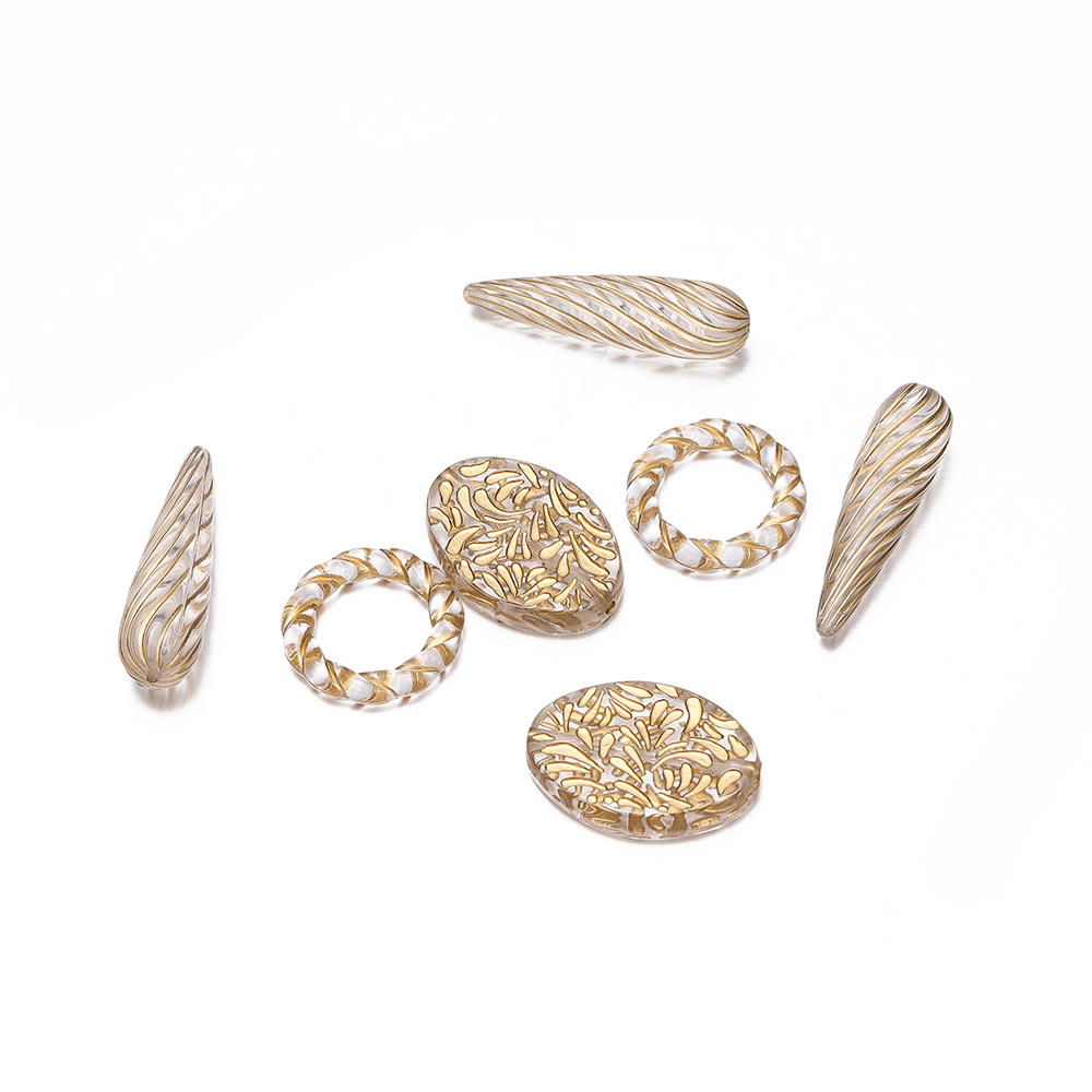 20Pcs Exquisite Acrylic Gold C - Jewelry Making Drawing recension och pris