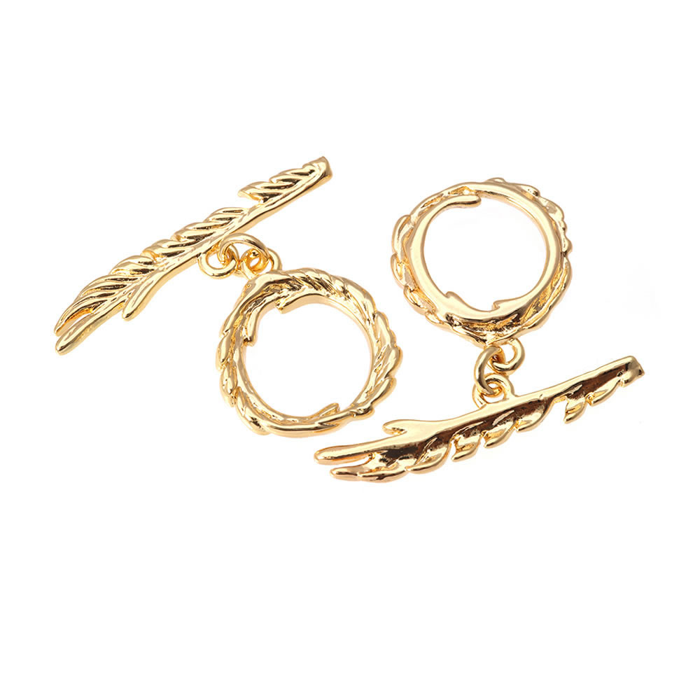 18K Gold Color Brass Geometry  - Toggle Clasp Gold recension och pris