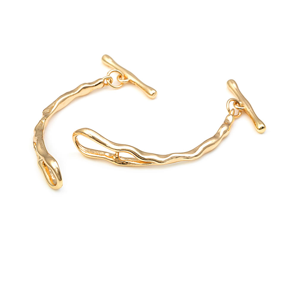 18K Gold Color Brass Geometry  - Toggle Clasp Gold recension och pris