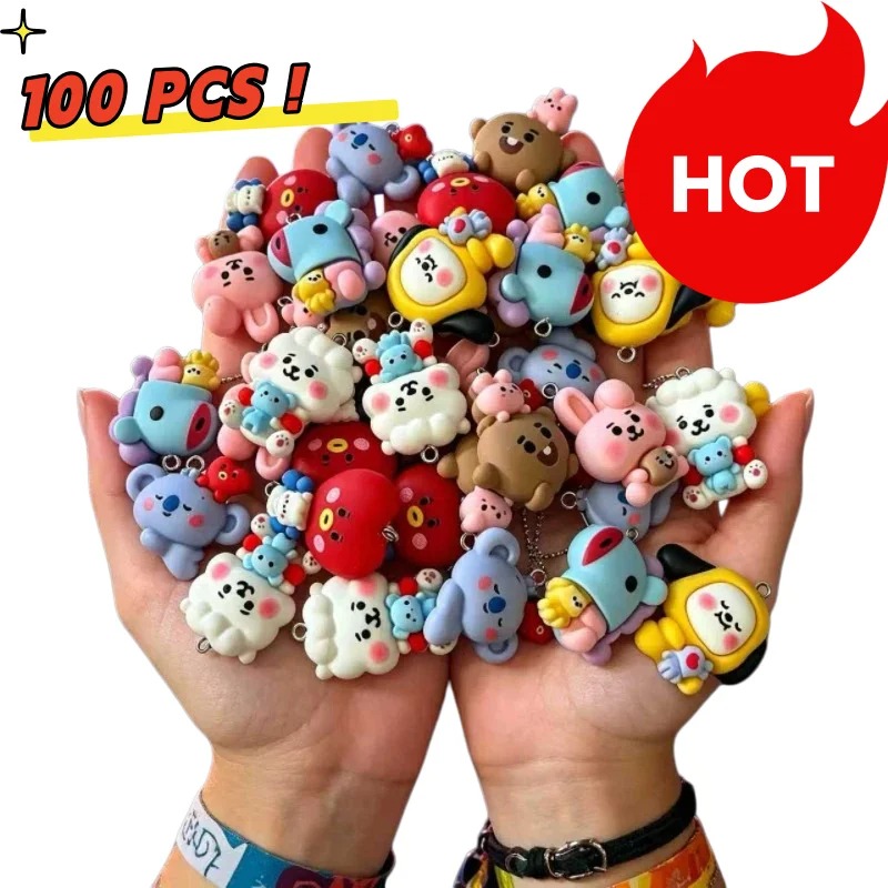 7pcs BT21 Resin Cartoon Charm  - Jewelry Making Accessories recension och pris