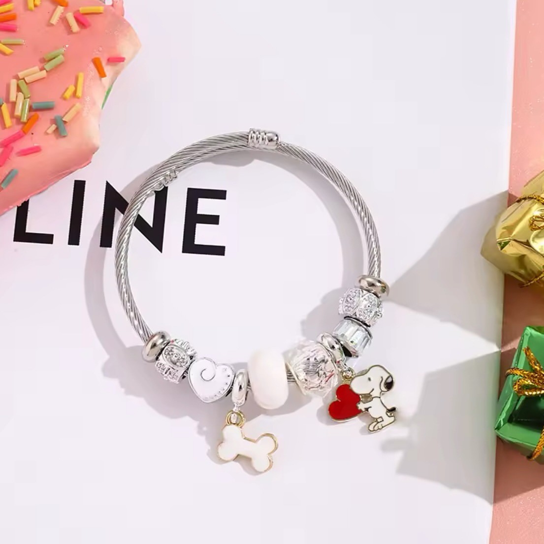 Cute Cartoon Snoopy Bone Heart - Jewelry Making Accessories recension och pris