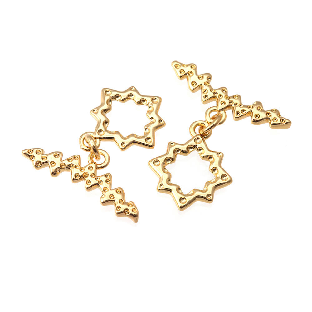 18K Gold Color Brass Square Sh - Toggle Clasp Gold recension och pris