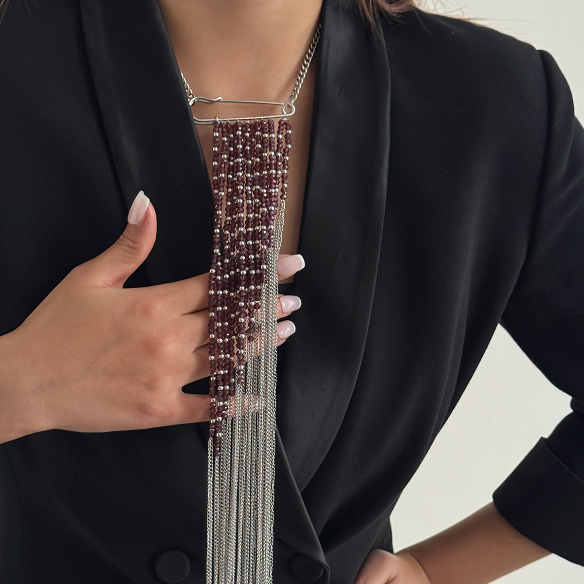 Silver Color Tassel Chain Broo - Jewelry Making Accessories recension och pris