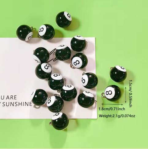 10pcs Mini Billiards Black 8 R - Jewelry Making Game recension och pris