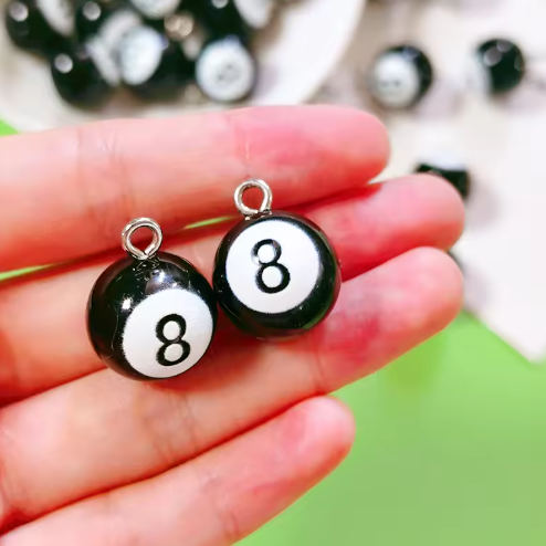 10pcs Mini Billiards Black 8 R - Jewelry Making Game recension och pris