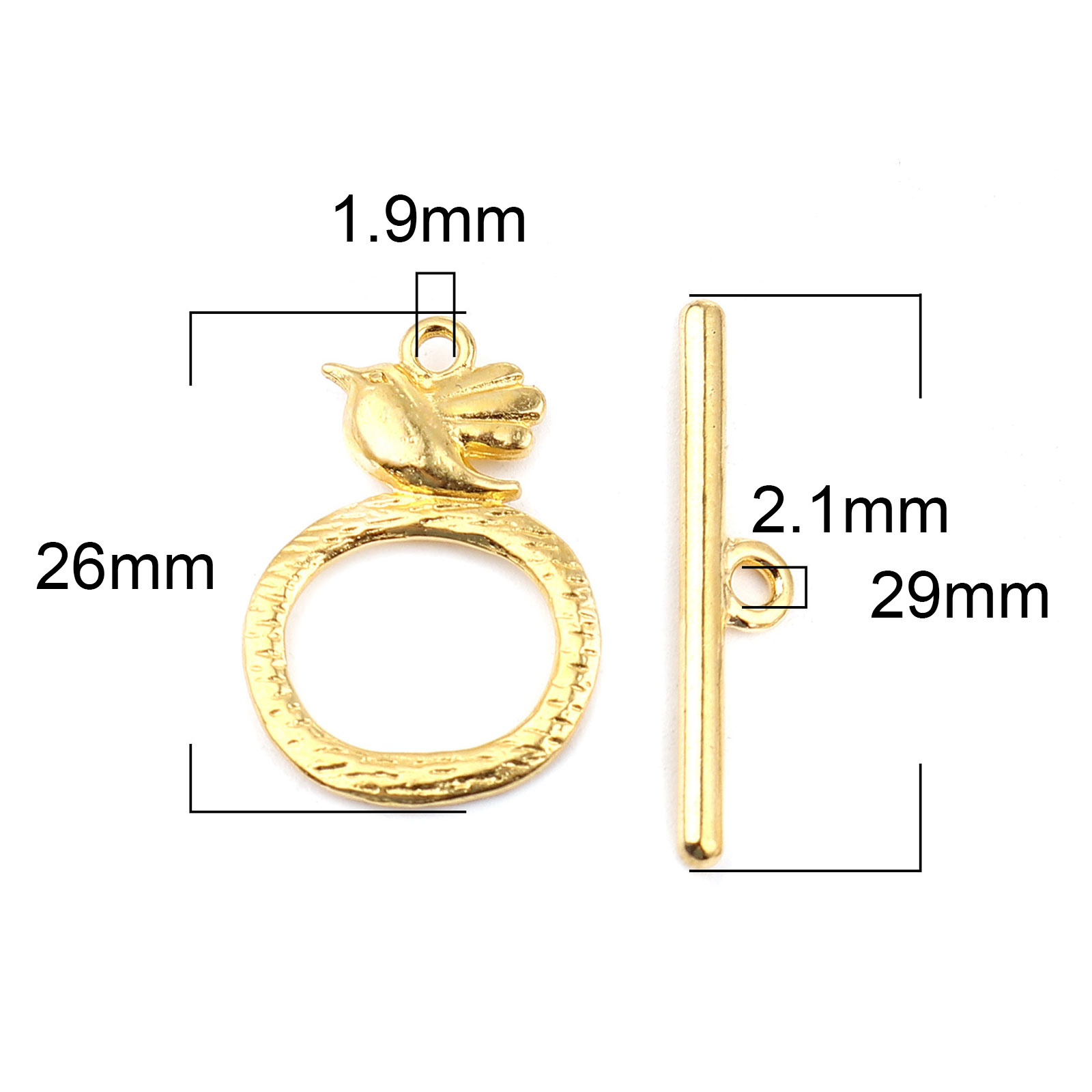 20 Sets Zinc Based Alloy Bird  - Toggle Clasp Gold recension och pris