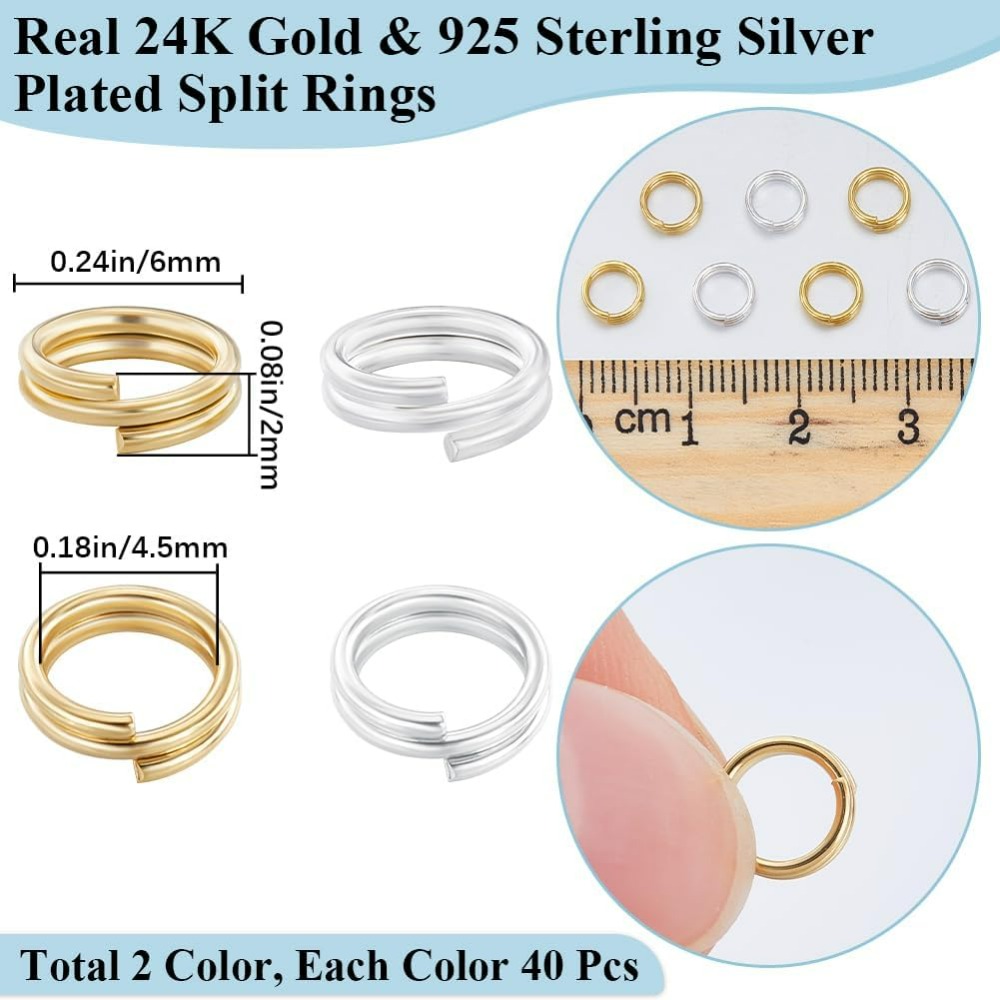 1 Box 80Pcs Split Jump Ring 24 - Jewelry Making Loops recension och pris
