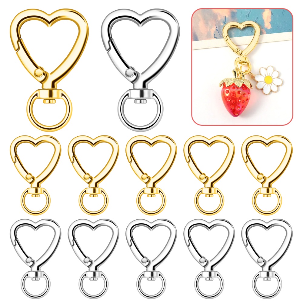 10pcs Metal Heart Lobster Claw - Jewelry Making Hoops recension och pris