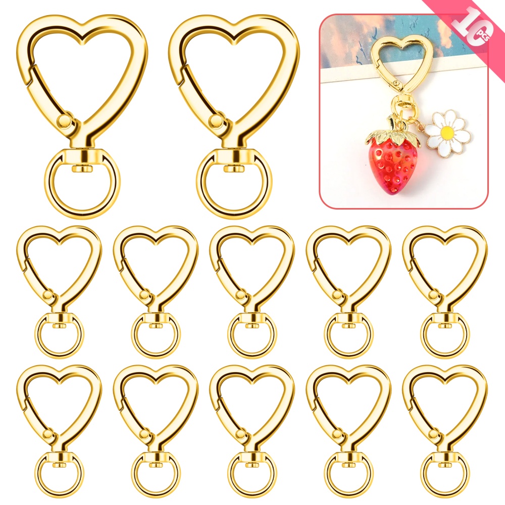 10pcs Metal Heart Lobster Claw - Jewelry Making Hoops recension och pris