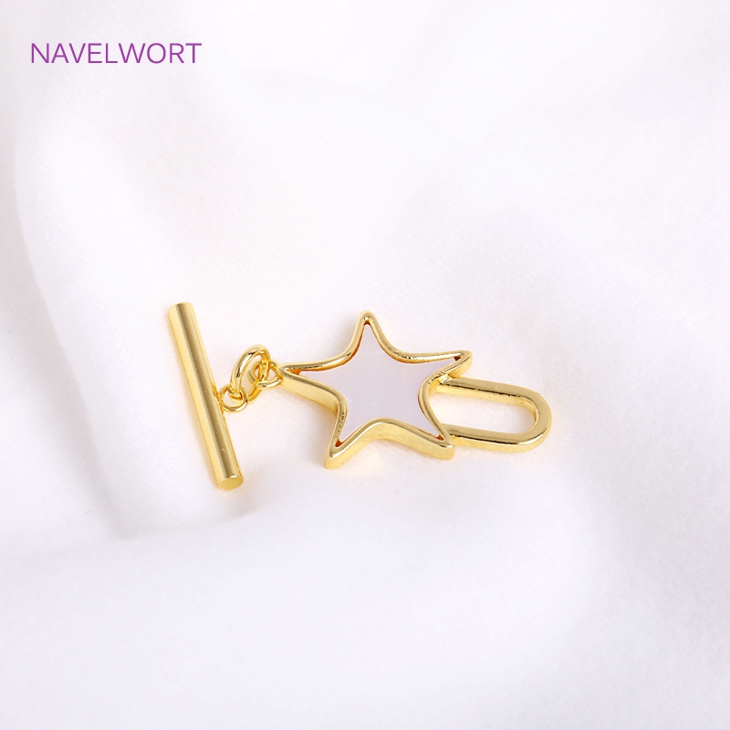 Trendy Natural Shell Pentagram - Toggle Clasp Gold recension och pris