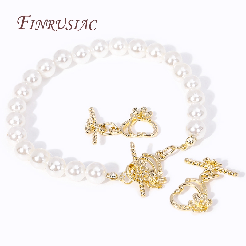 18k Gold Plated Heart With Flo - Toggle Clasp Gold recension och pris