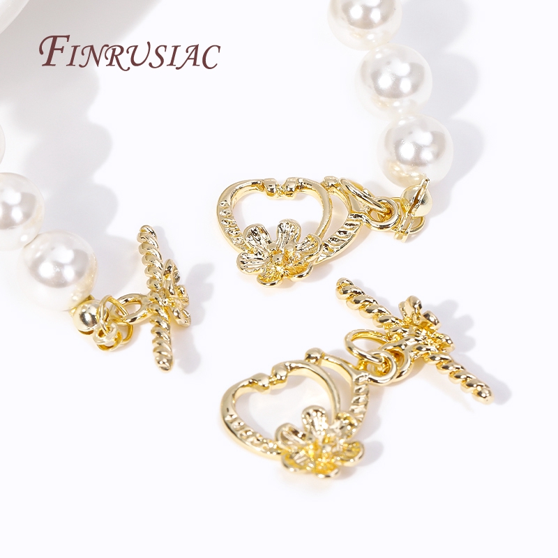 18k Gold Plated Heart With Flo - Toggle Clasp Gold recension och pris