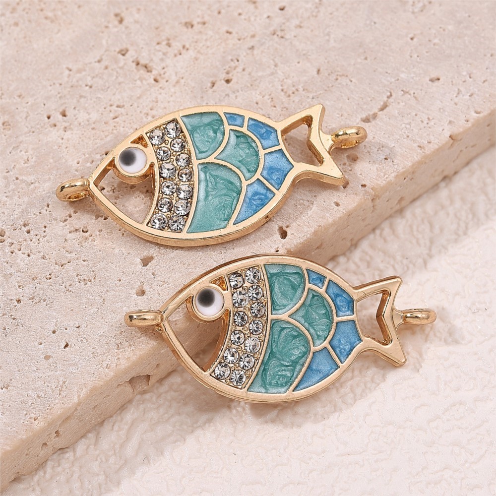 5pcs Enamel Fish Charms for Je - Jewelry Making Loops recension och pris