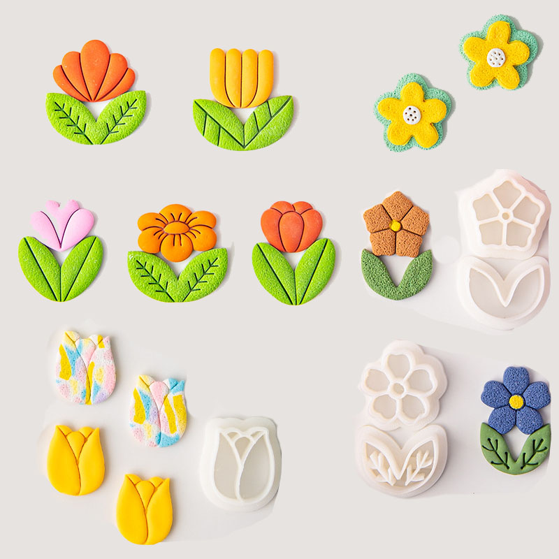 Tulip Flower Leaf Soft Pottery - Jewelry Making In Clay recension och pris
